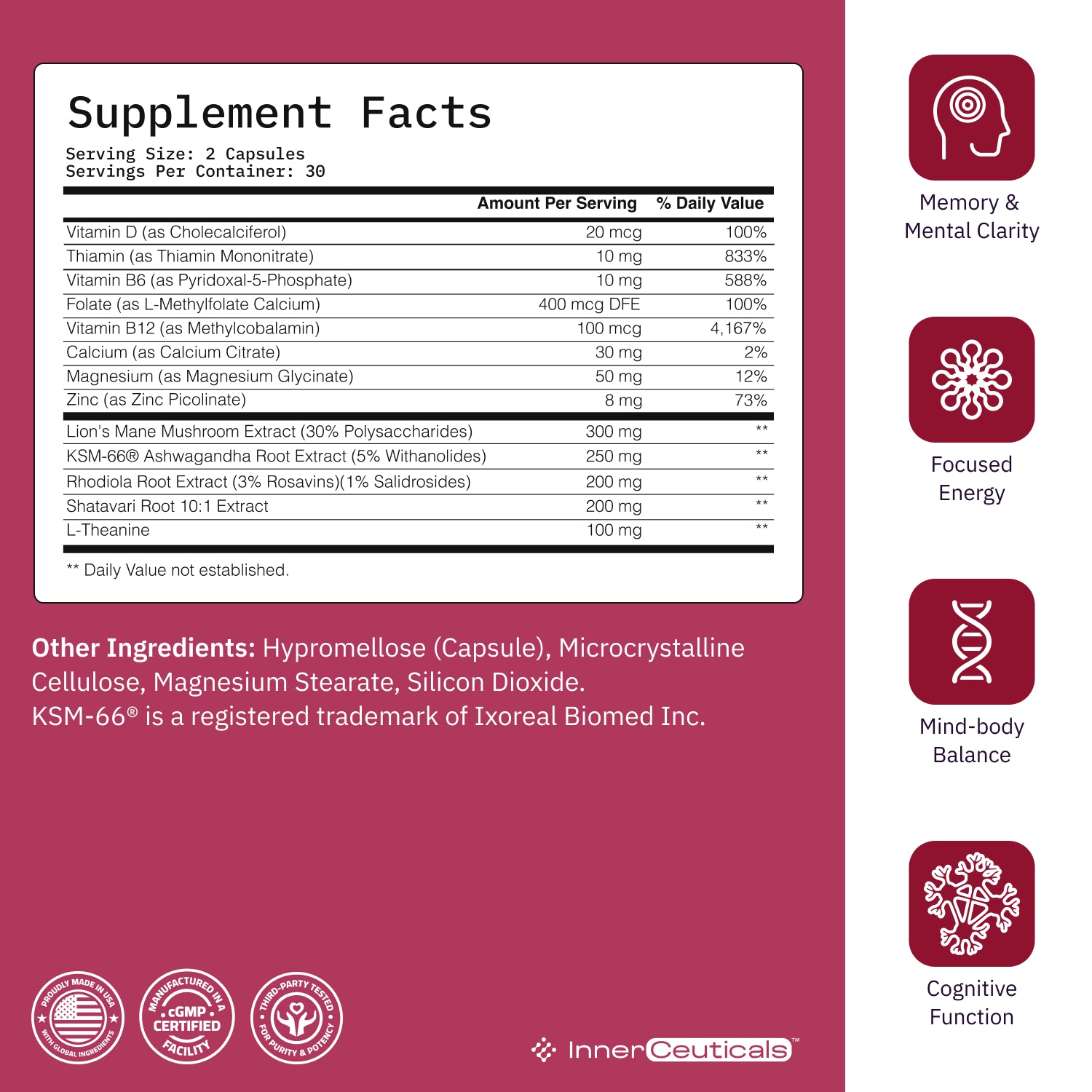 Daily Cognitive Multivitamins